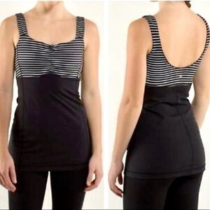 Lululemon Athletica Aria Black/White Stripe Tank